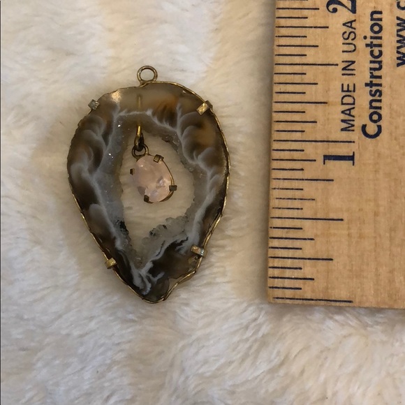 🌺Brazilian🌺Handmade Agate Slice Pendant 🌹Quartz - Picture 2 of 3